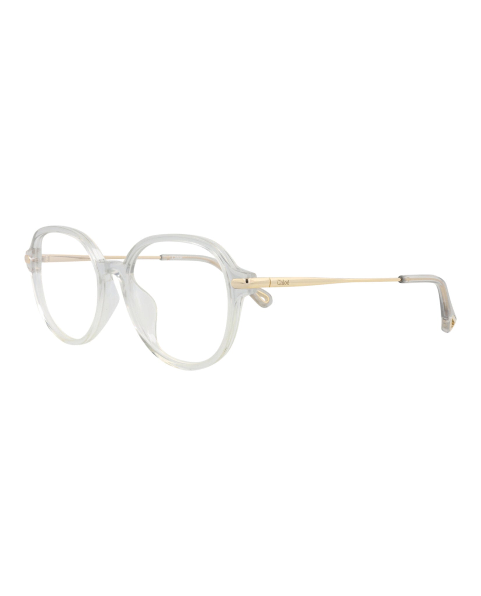 Chloé Chloé Womens Round/Oval Grey Gold Transparent Fashion Designer Eyewear