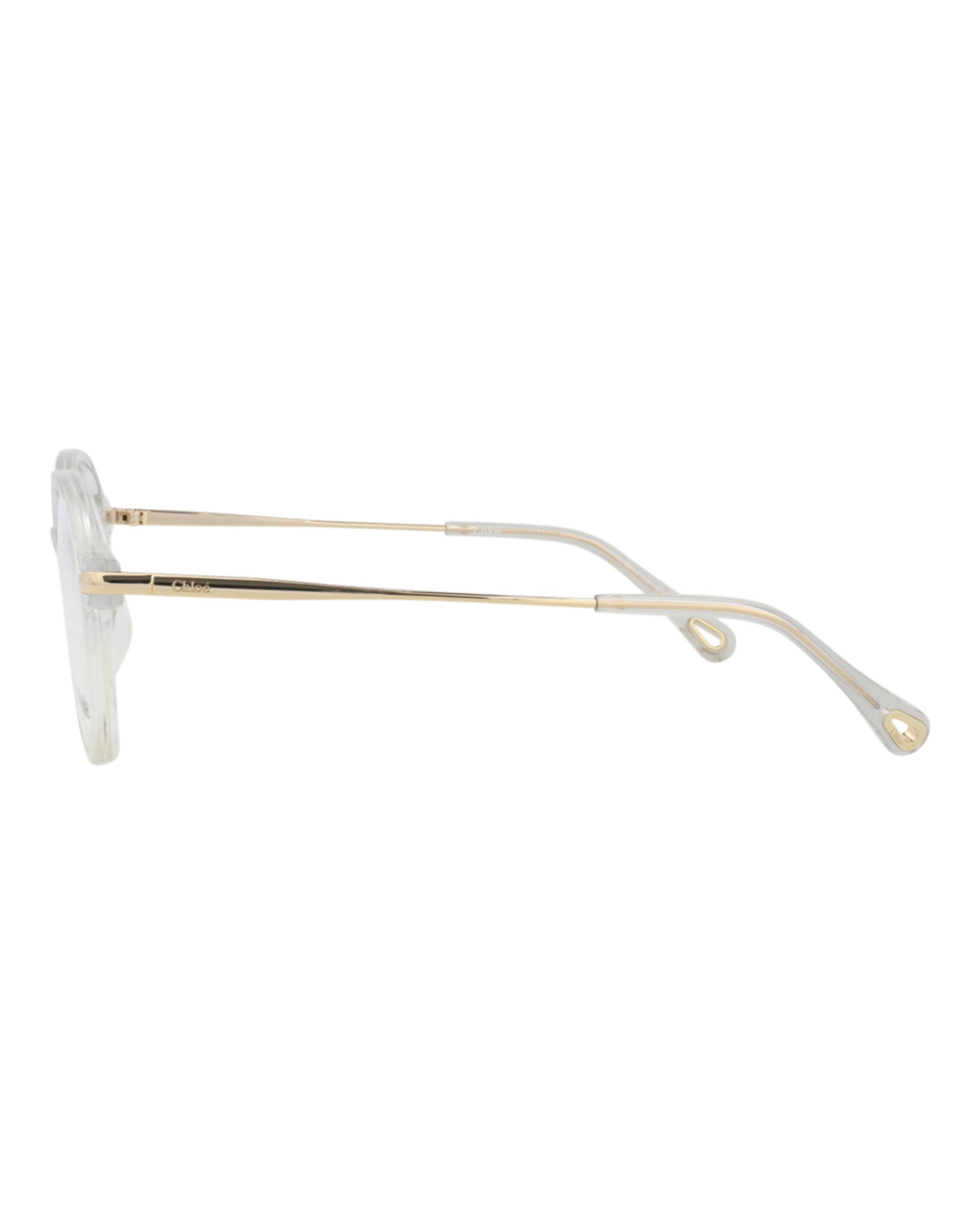 Chloé Chloé Womens Round/Oval Grey Gold Transparent Fashion Designer Eyewear