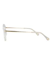 Chloé Chloé Womens Round/Oval Grey Gold Transparent Fashion Designer Eyewear