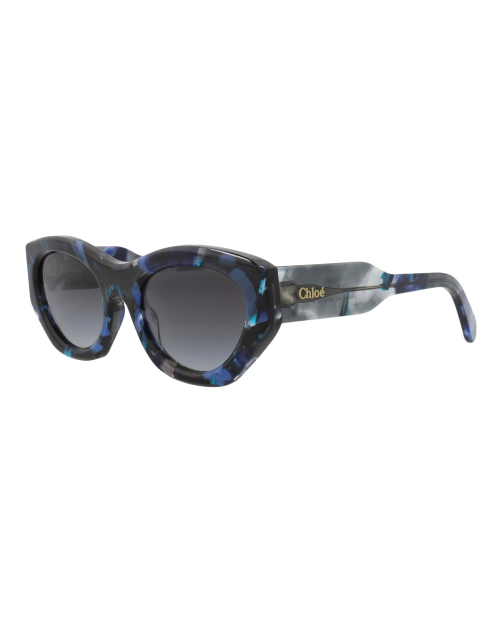 Chloé Womens Cat Eye Blue Blue Grey Fashion Designer Eyewear