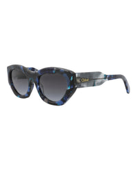 Chloé Womens Cat Eye Blue Blue Grey Fashion Designer Eyewear
