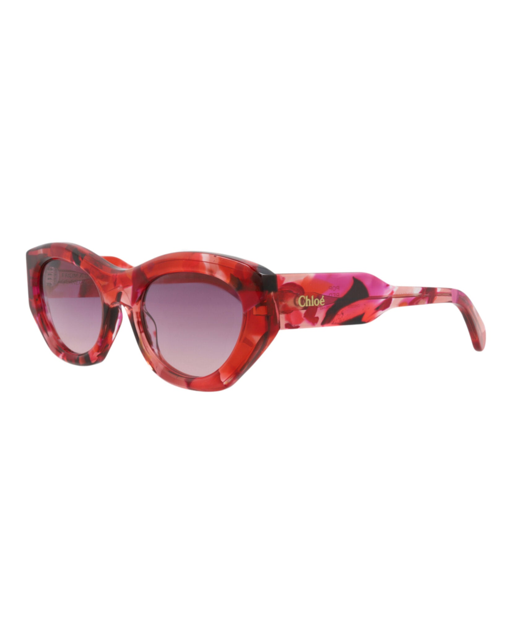 Chloé Womens Cat Eye Red Red Violet Fashion Designer Eyewear