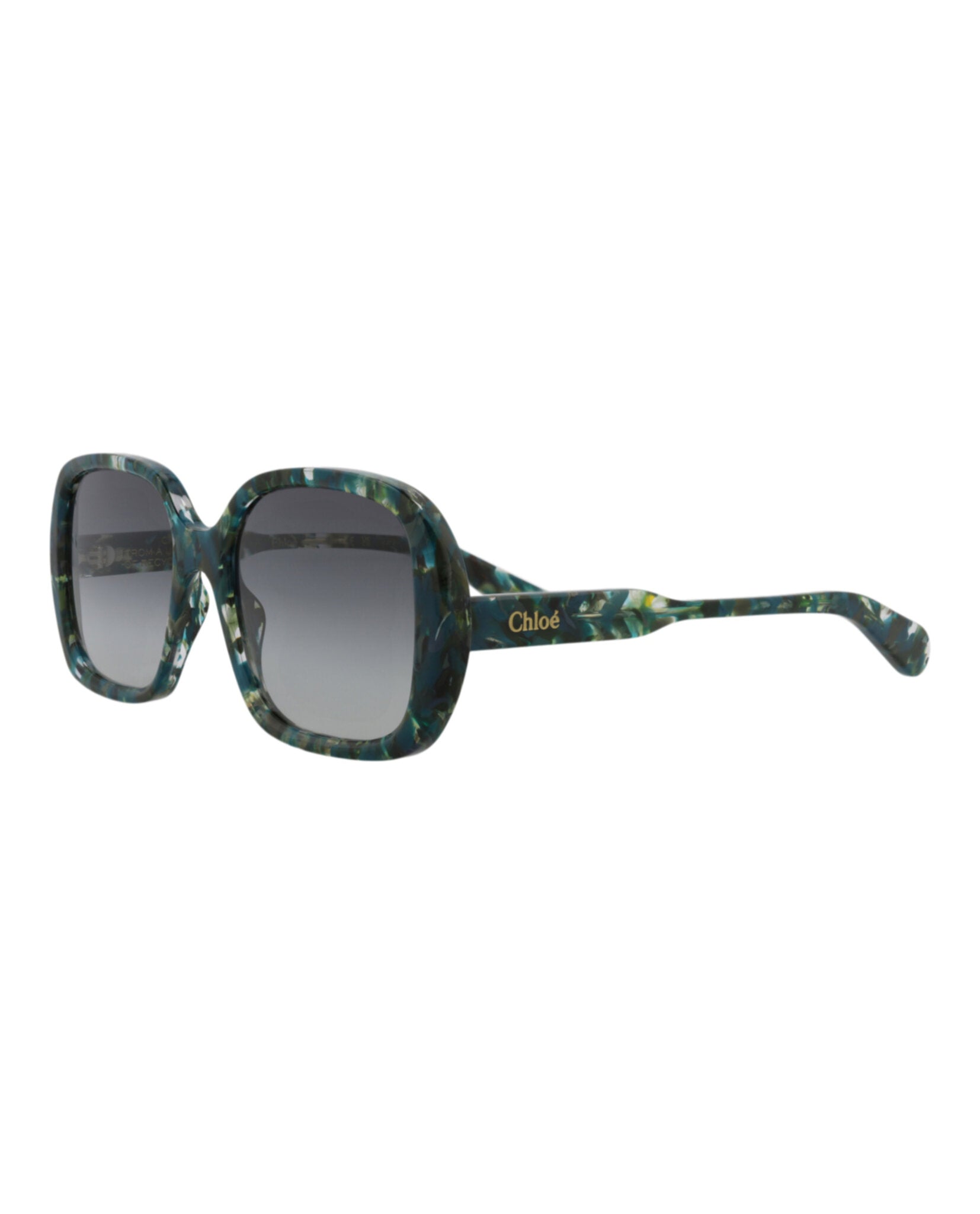 Chloé Chloé Womens Square/Rectangle Green Green Grey Fashion Designer Eyewear