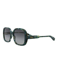 Chloé Chloé Womens Square/Rectangle Green Green Grey Fashion Designer Eyewear