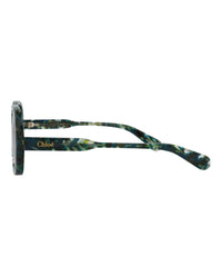 Chloé Chloé Womens Square/Rectangle Green Green Grey Fashion Designer Eyewear