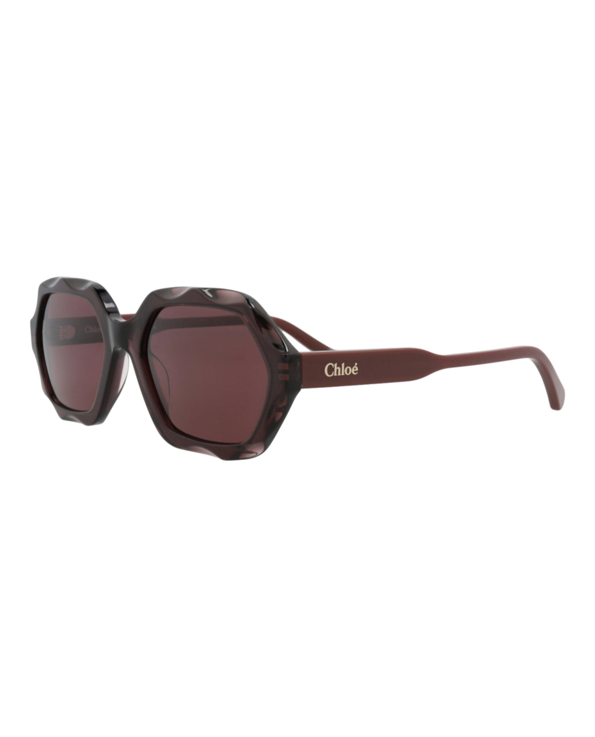 Chloé Womens Square/Rectangle Violet Burgundy Violet Fashion Designer Eyewear