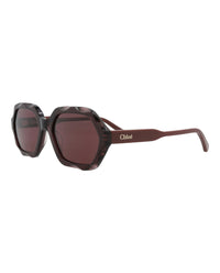 Chloé Womens Square/Rectangle Violet Burgundy Violet Fashion Designer Eyewear