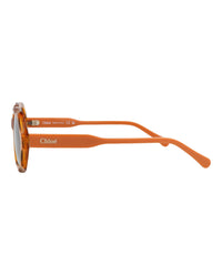 Chloé Womens Square/Rectangle Orange Orange Grey Fashion Designer Eyewear