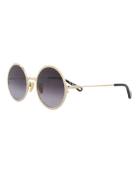Chloé Chloé Womens Round/Oval Gold Gold Grey Fashion Designer Eyewear