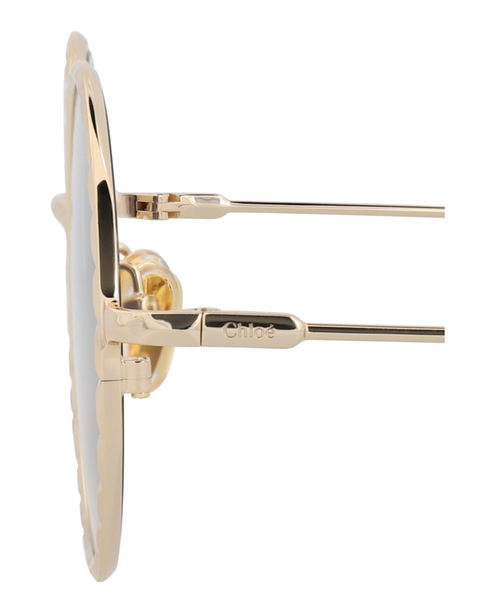 Chloé Chloé Womens Round/Oval Gold Gold Grey Fashion Designer Eyewear