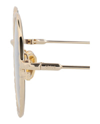 Chloé Chloé Womens Round/Oval Gold Gold Grey Fashion Designer Eyewear