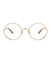 Chloé Chloé Womens Round/Oval Gold Gold Transparent Fashion Designer Eyewear