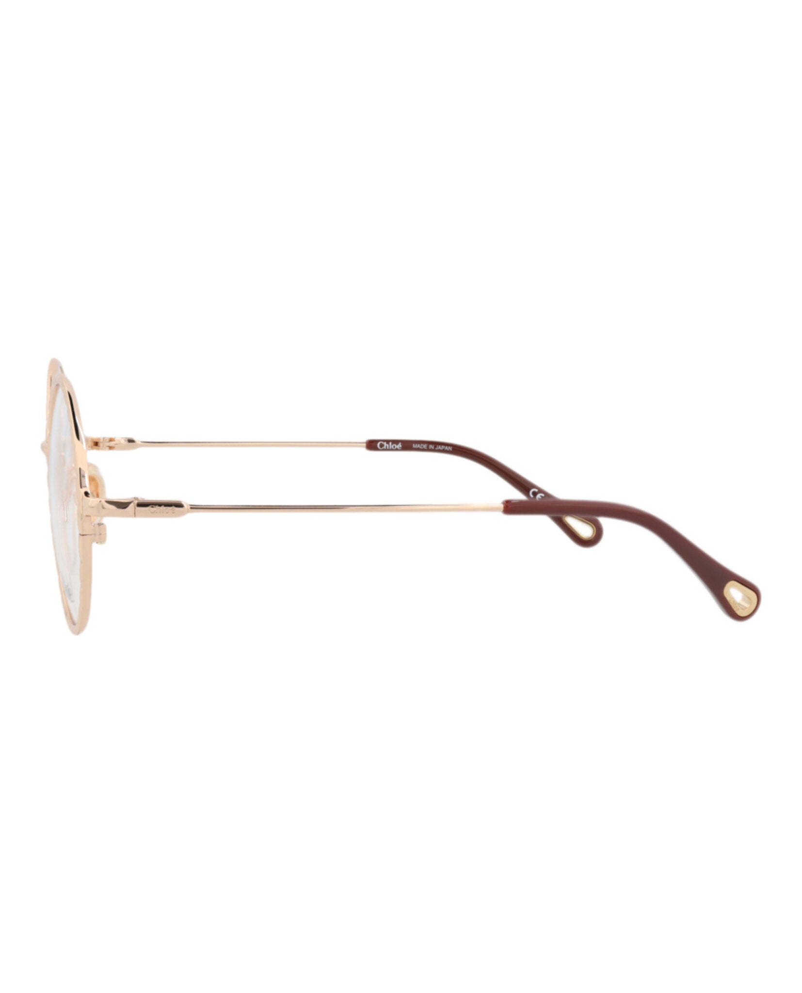 Chloé Chloé Womens Round/Oval Gold Gold Transparent Fashion Designer Eyewear