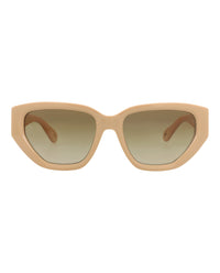 Chloé Chloé Womens Cat Eye Ivory Ivory Brown Fashion Designer Eyewear