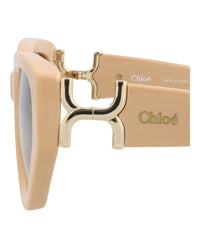 Chloé Chloé Womens Cat Eye Ivory Ivory Brown Fashion Designer Eyewear