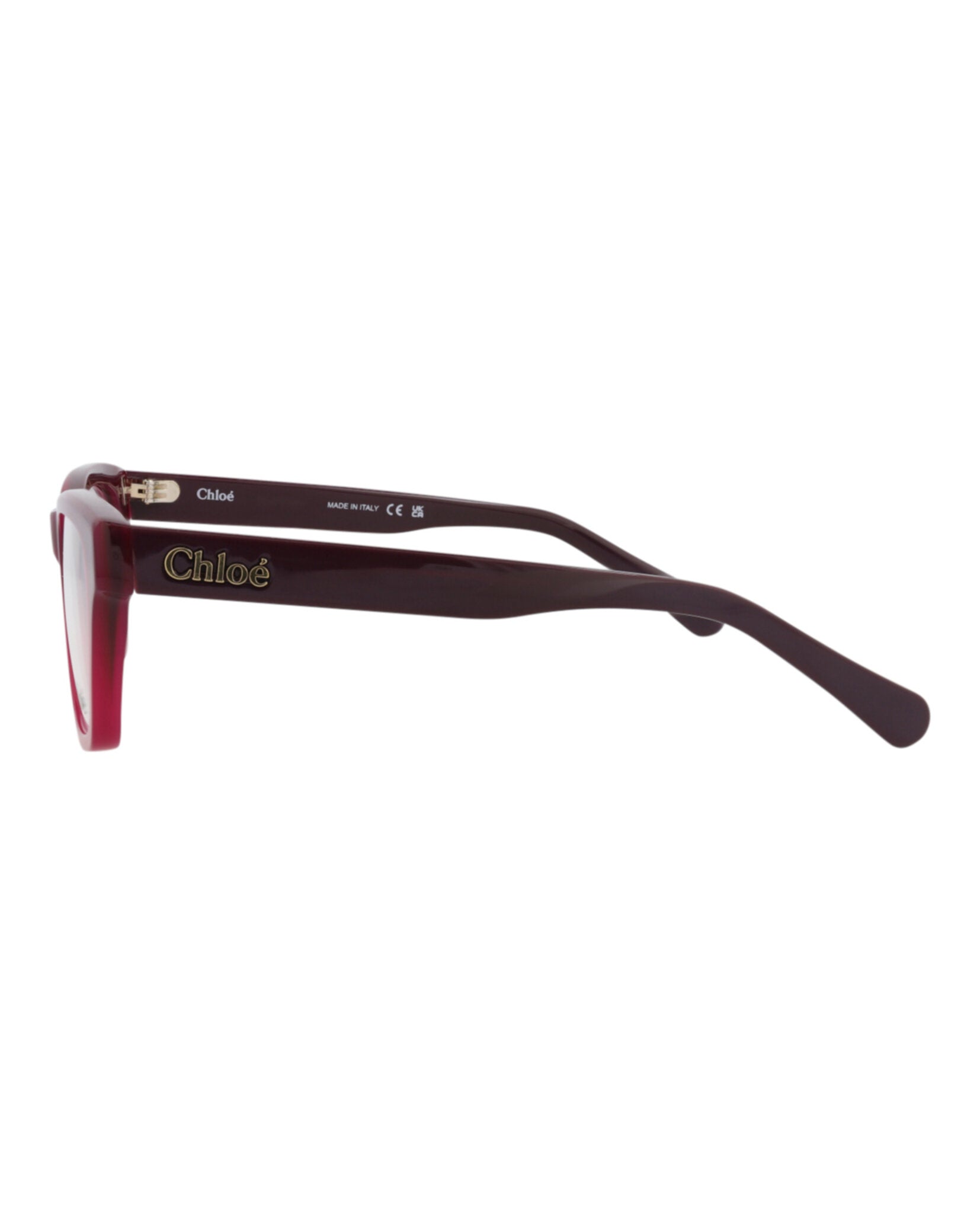 Chloé Womens Square/Rectangle Burgundy Violet Transparent Fashion Designer Eyewear