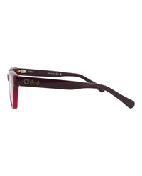 Chloé Womens Square/Rectangle Burgundy Violet Transparent Fashion Designer Eyewear