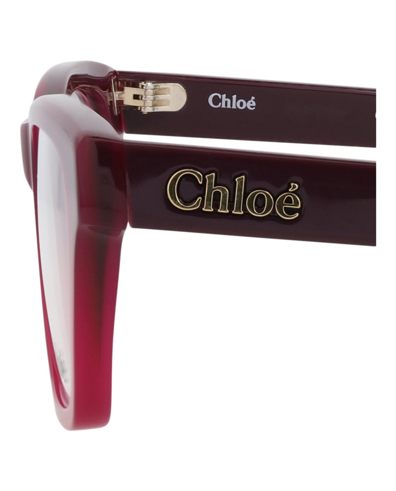 Chloé Womens Square/Rectangle Burgundy Violet Transparent Fashion Designer Eyewear