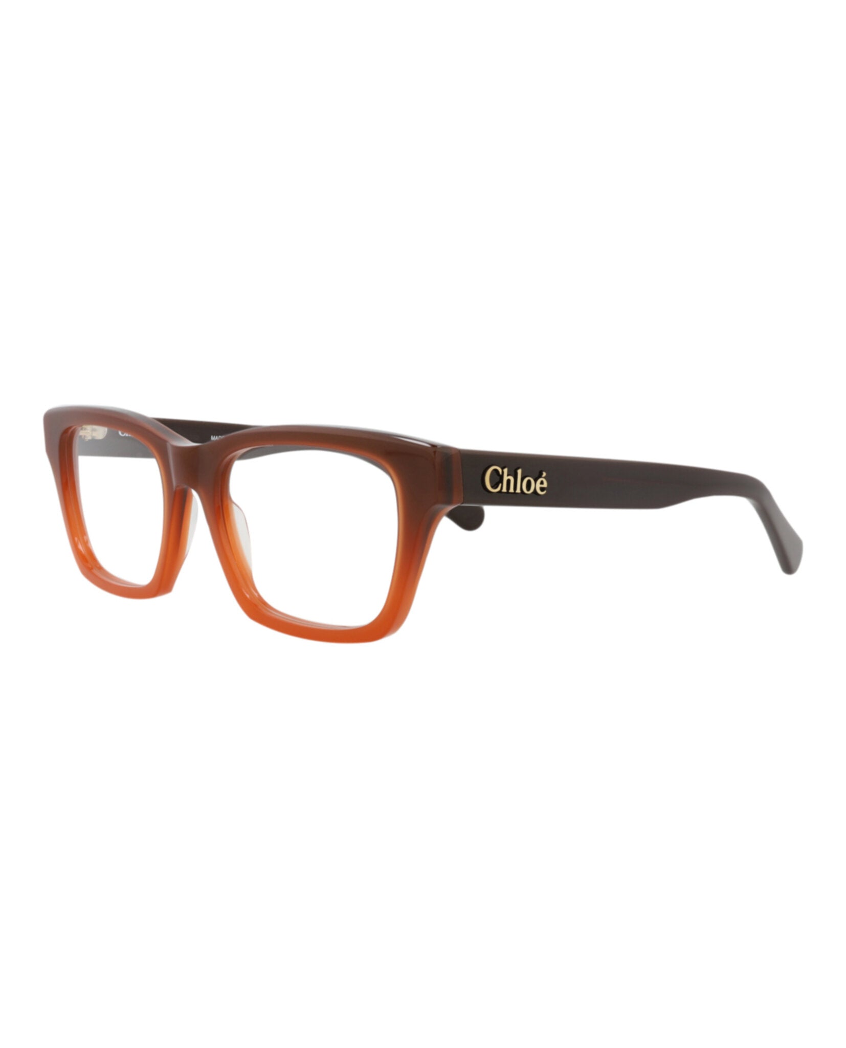 Chloé Womens Square/Rectangle Brown Brown Transparent Fashion Designer Eyewear