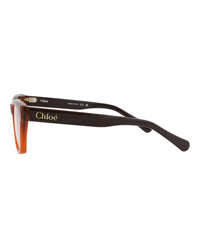 Chloé Womens Square/Rectangle Brown Brown Transparent Fashion Designer Eyewear