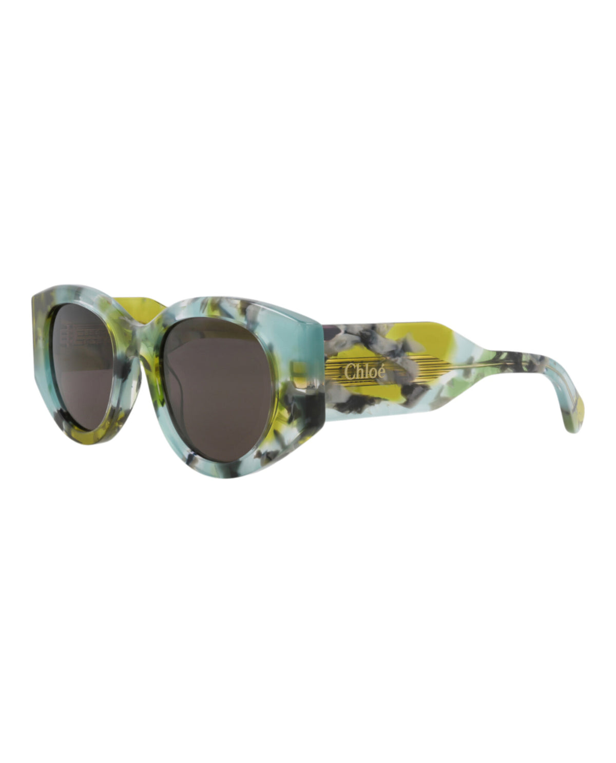 Chloé Womens Round/Oval Green Green Grey Fashion Designer Eyewear