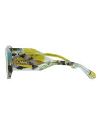 Chloé Womens Round/Oval Green Green Grey Fashion Designer Eyewear