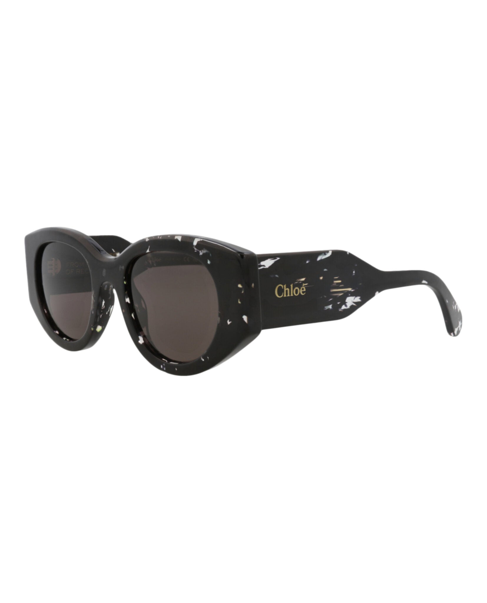 Chloé Chloé Womens Round/Oval Black Black Grey Fashion Designer Eyewear