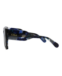 Chloé Womens Square/Rectangle Blue Blue Grey Fashion Designer Eyewear