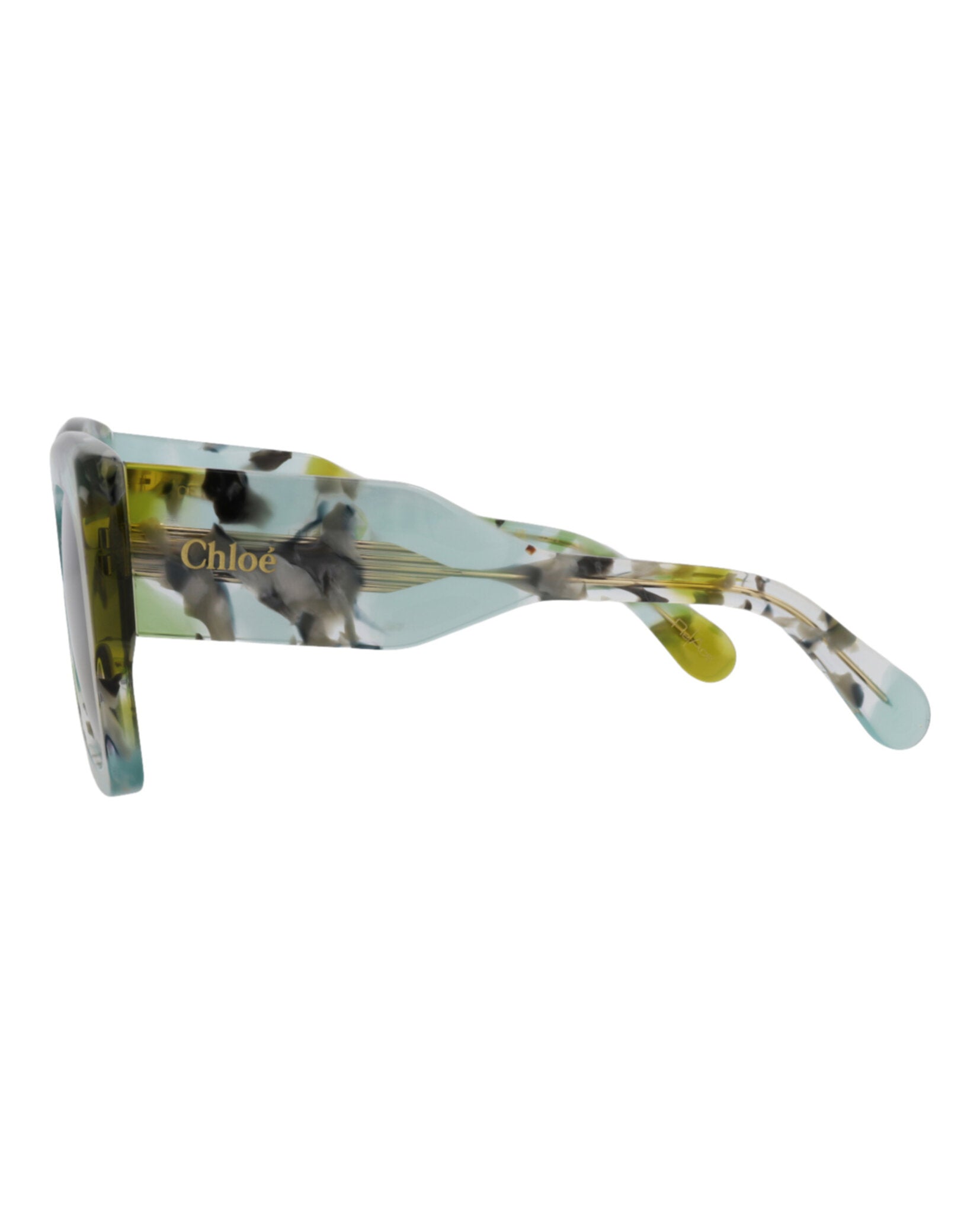 Chloé Chloé Womens Square/Rectangle Green Green Grey Fashion Designer Eyewear