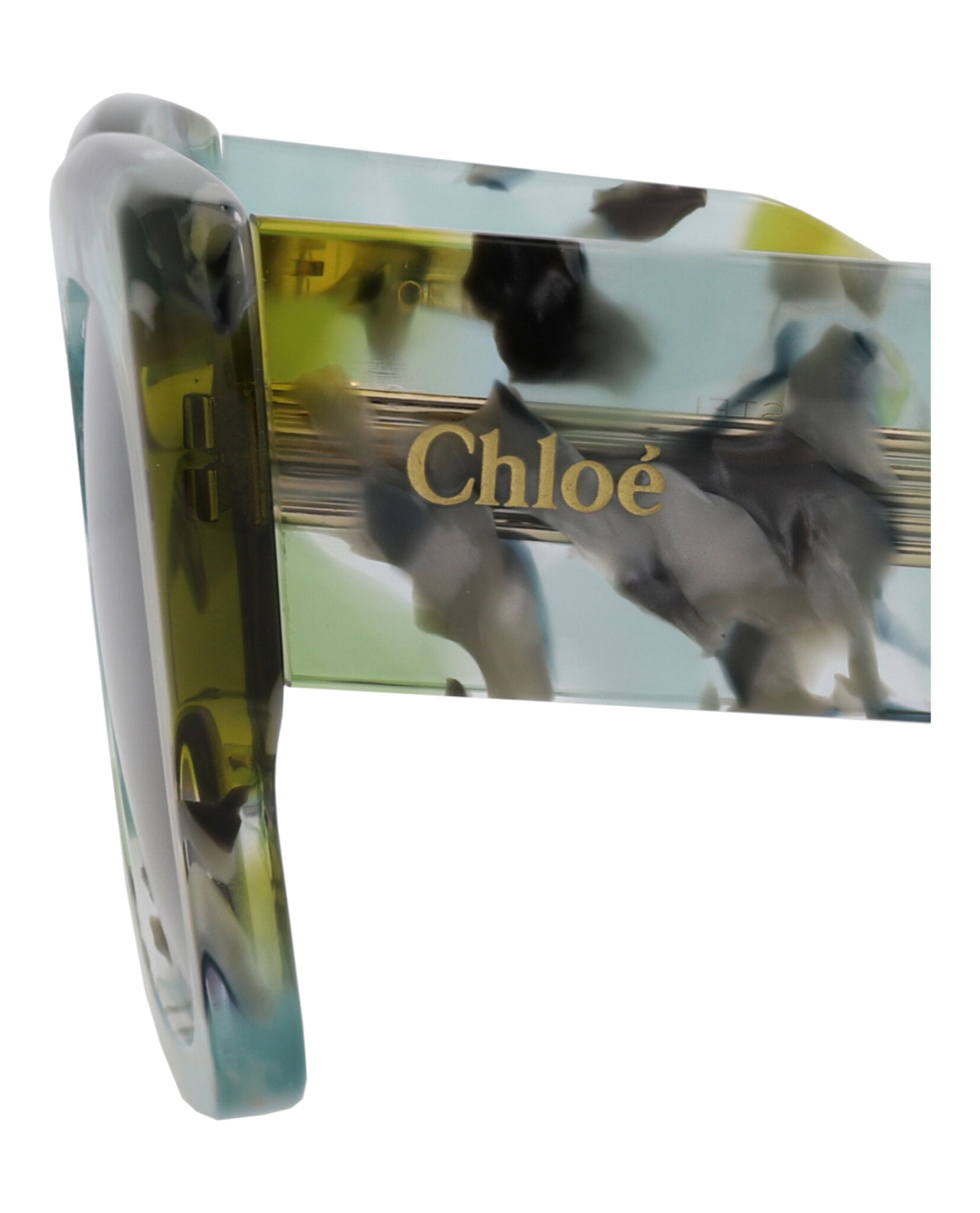 Chloé Chloé Womens Square/Rectangle Green Green Grey Fashion Designer Eyewear