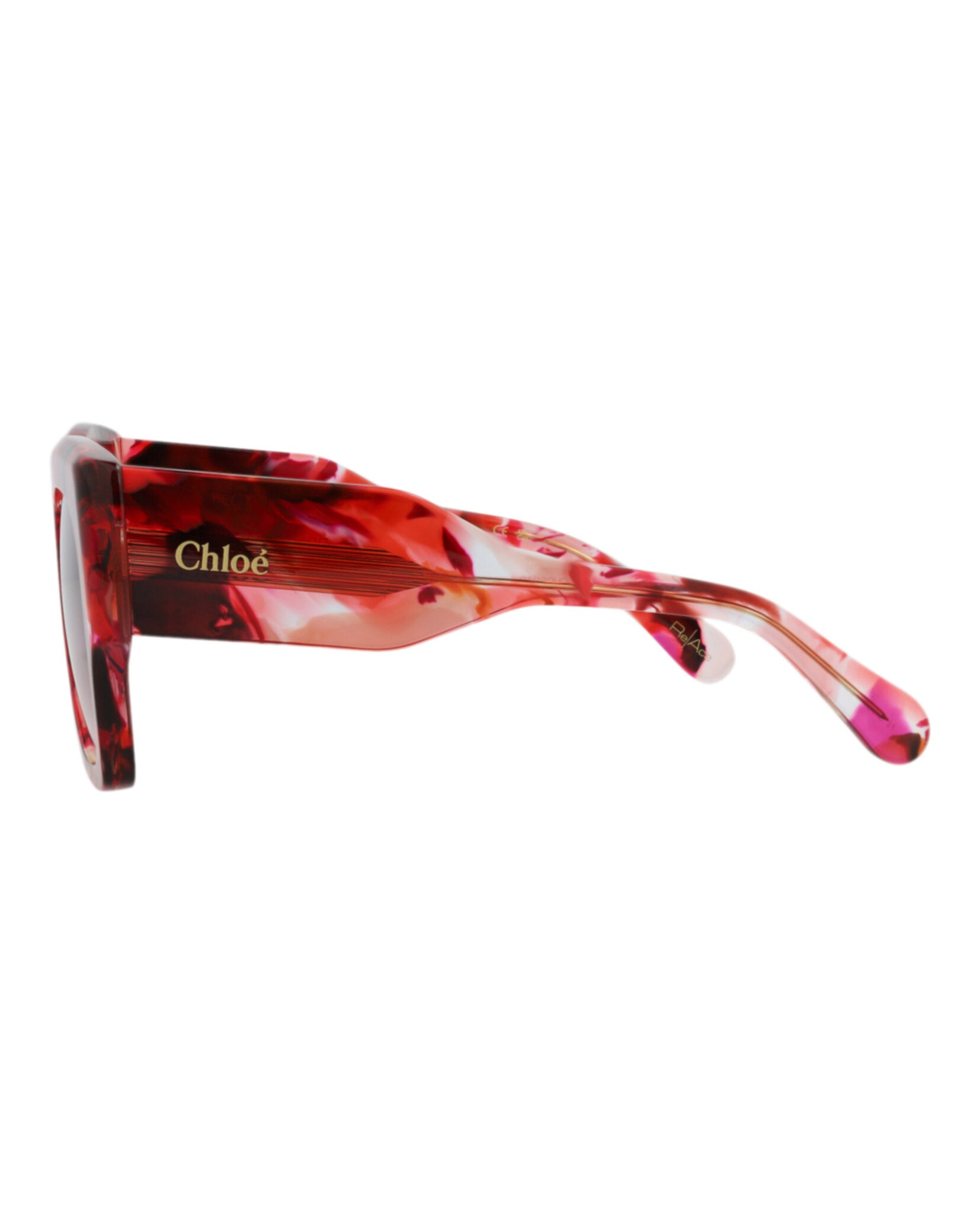 Chloé Chloé Womens Square/Rectangle Red Red Violet Fashion Designer Eyewear