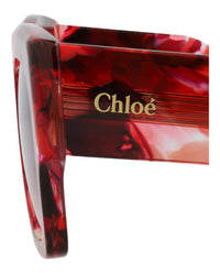 Chloé Chloé Womens Square/Rectangle Red Red Violet Fashion Designer Eyewear