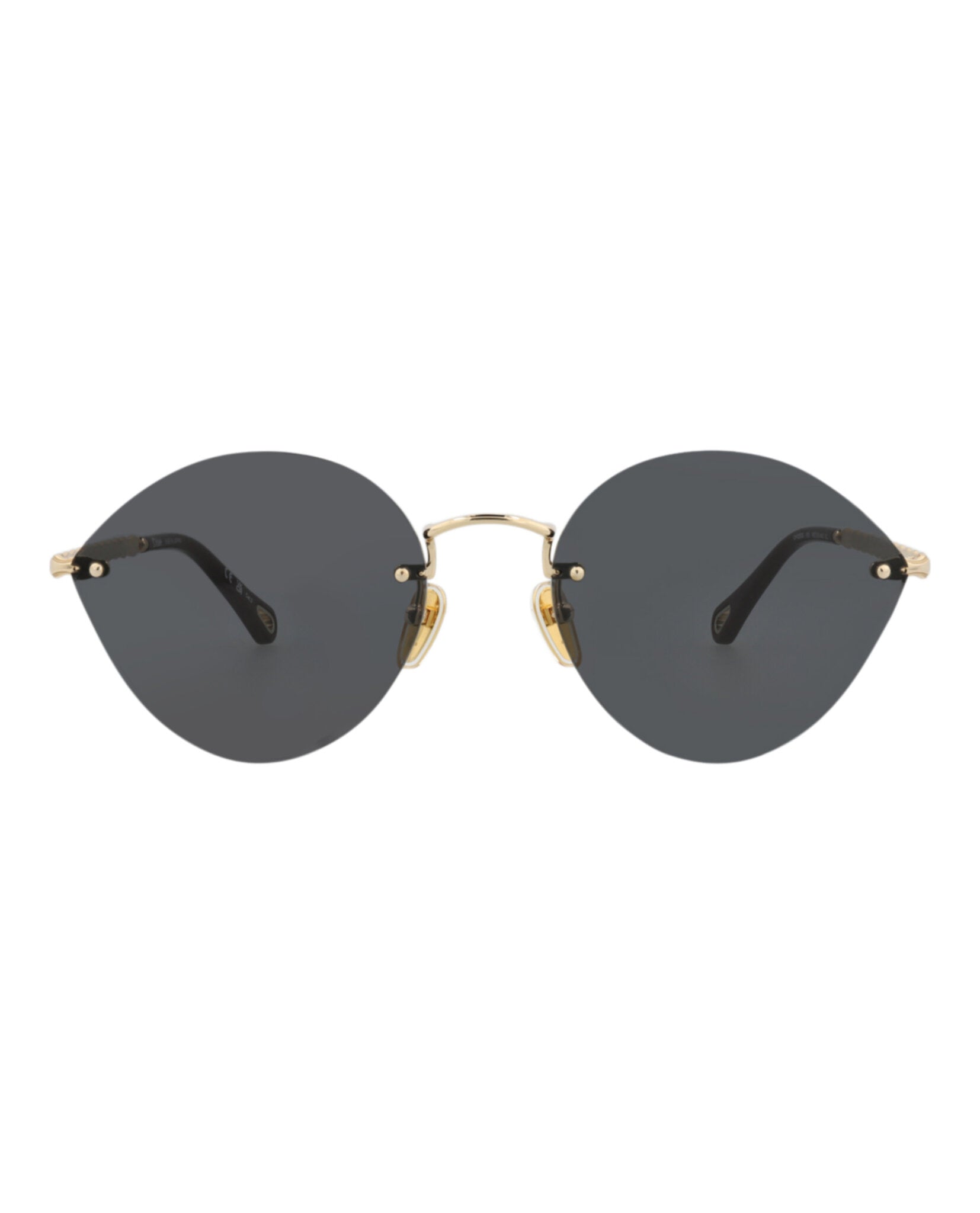 Chloé Womens Cat Eye Gold Gold Grey Fashion Designer Eyewear