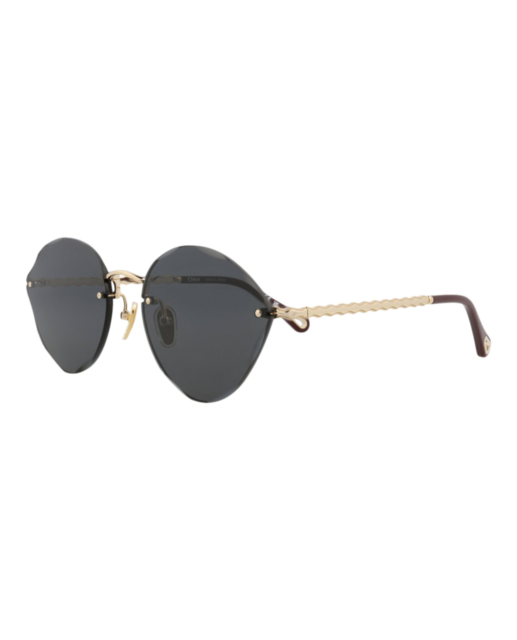 Chloé Womens Cat Eye Gold Gold Grey Fashion Designer Eyewear