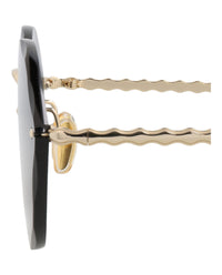 Chloé Womens Cat Eye Gold Gold Grey Fashion Designer Eyewear