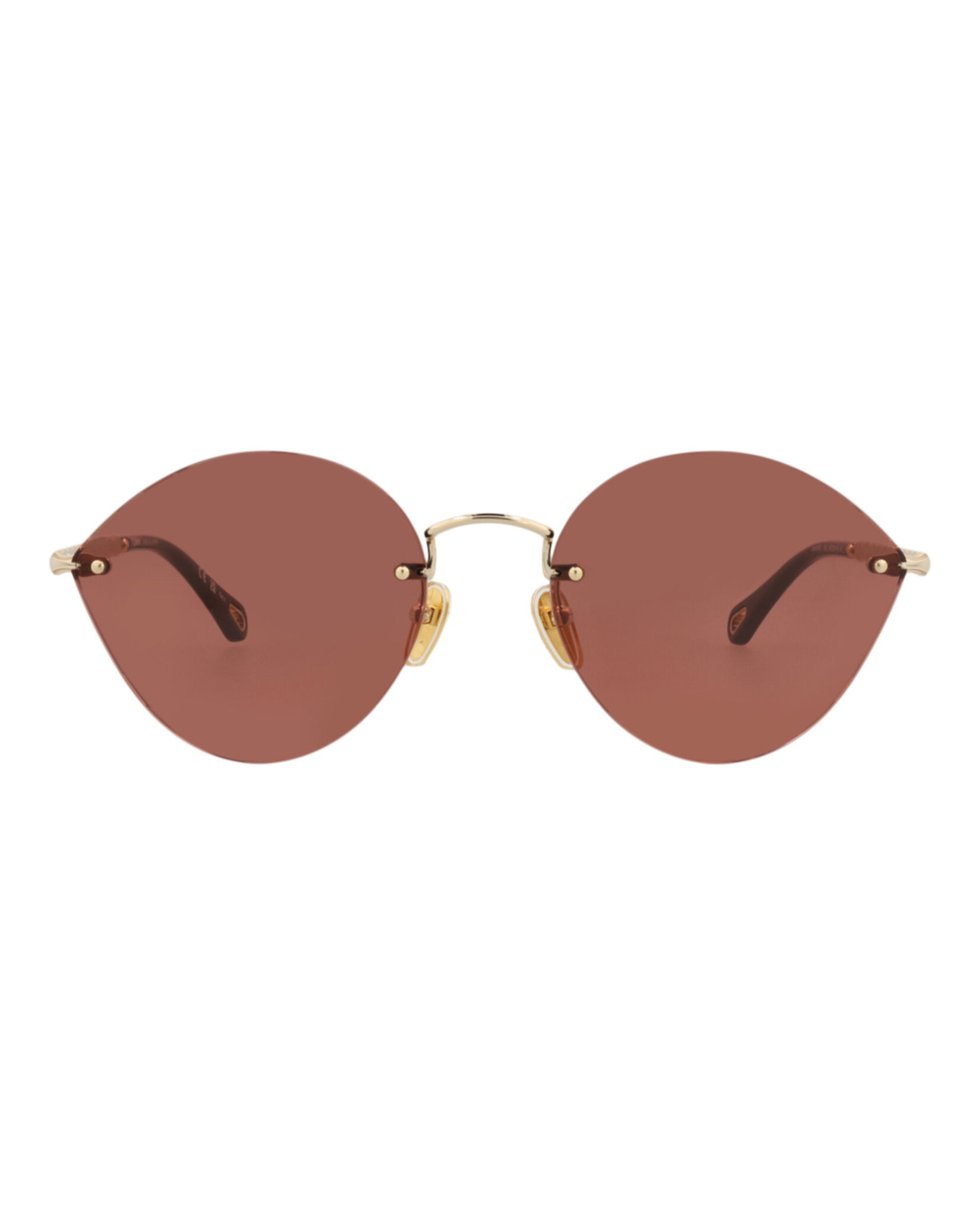 Chloé Womens Cat Eye Gold Gold Red Fashion Designer Eyewear