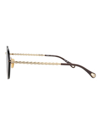 Chloé Womens Cat Eye Gold Gold Red Fashion Designer Eyewear