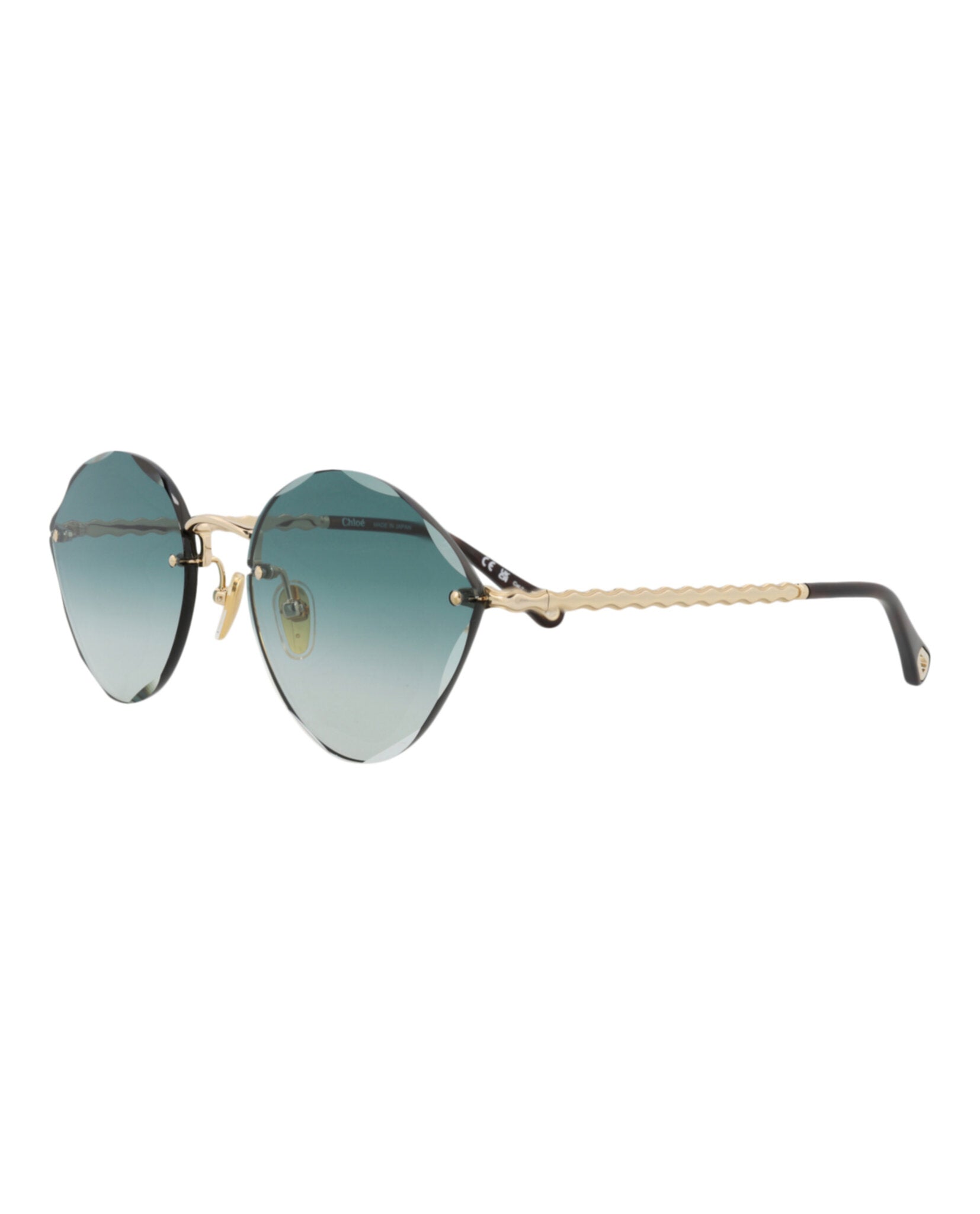 Chloé Chloé Womens Cat Eye Gold Gold Green Fashion Designer Eyewear