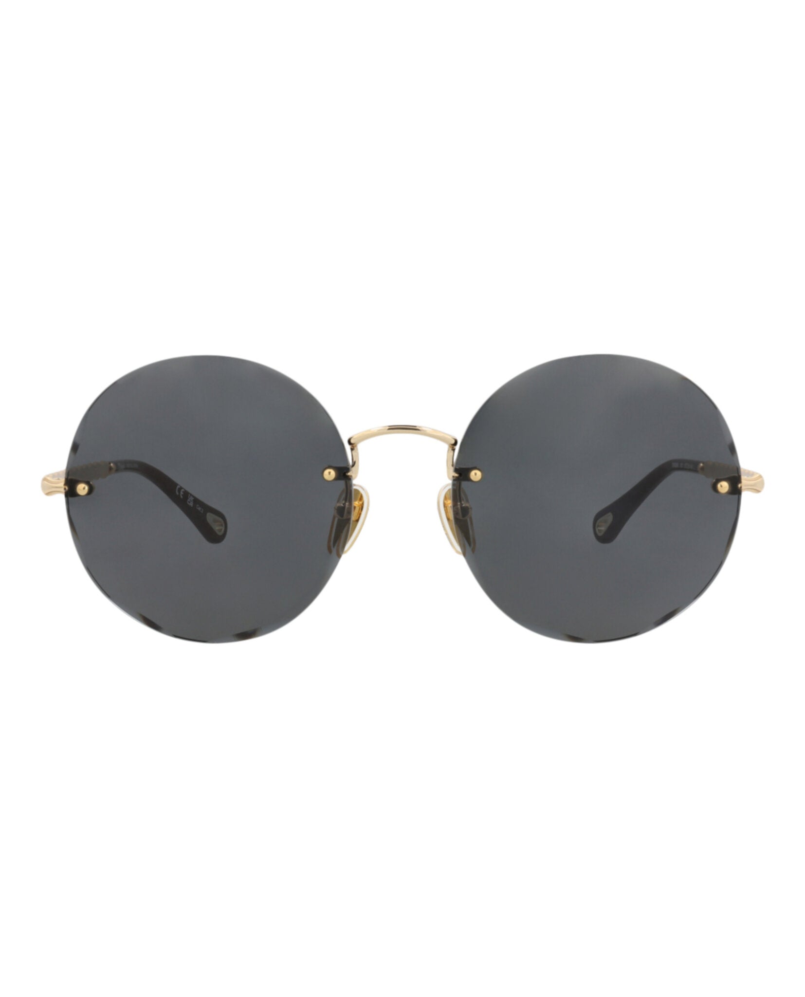 Chloé Chloé Womens Round/Oval Gold Gold Grey Fashion Designer Eyewear