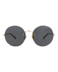 Chloé Chloé Womens Round/Oval Gold Gold Grey Fashion Designer Eyewear