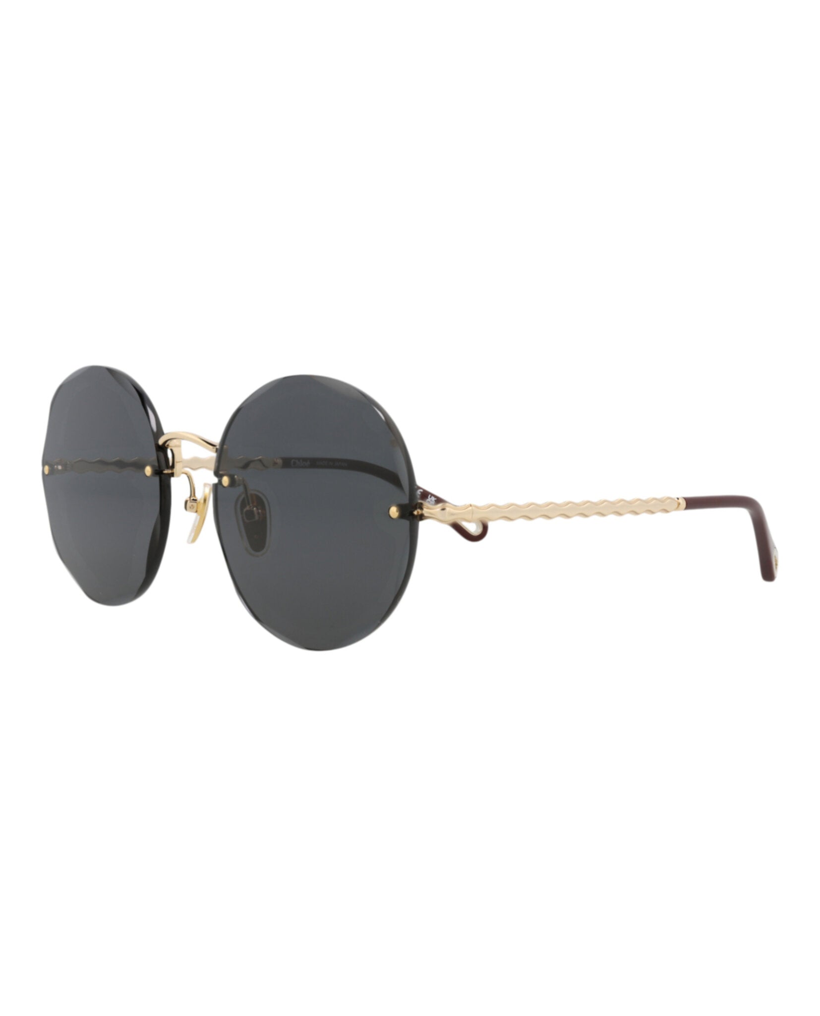 Chloé Chloé Womens Round/Oval Gold Gold Grey Fashion Designer Eyewear