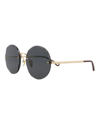 Chloé Chloé Womens Round/Oval Gold Gold Grey Fashion Designer Eyewear