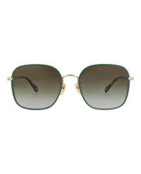 Chloé Chloé Womens Square/Rectangle Gold Gold Green Fashion Designer Eyewear