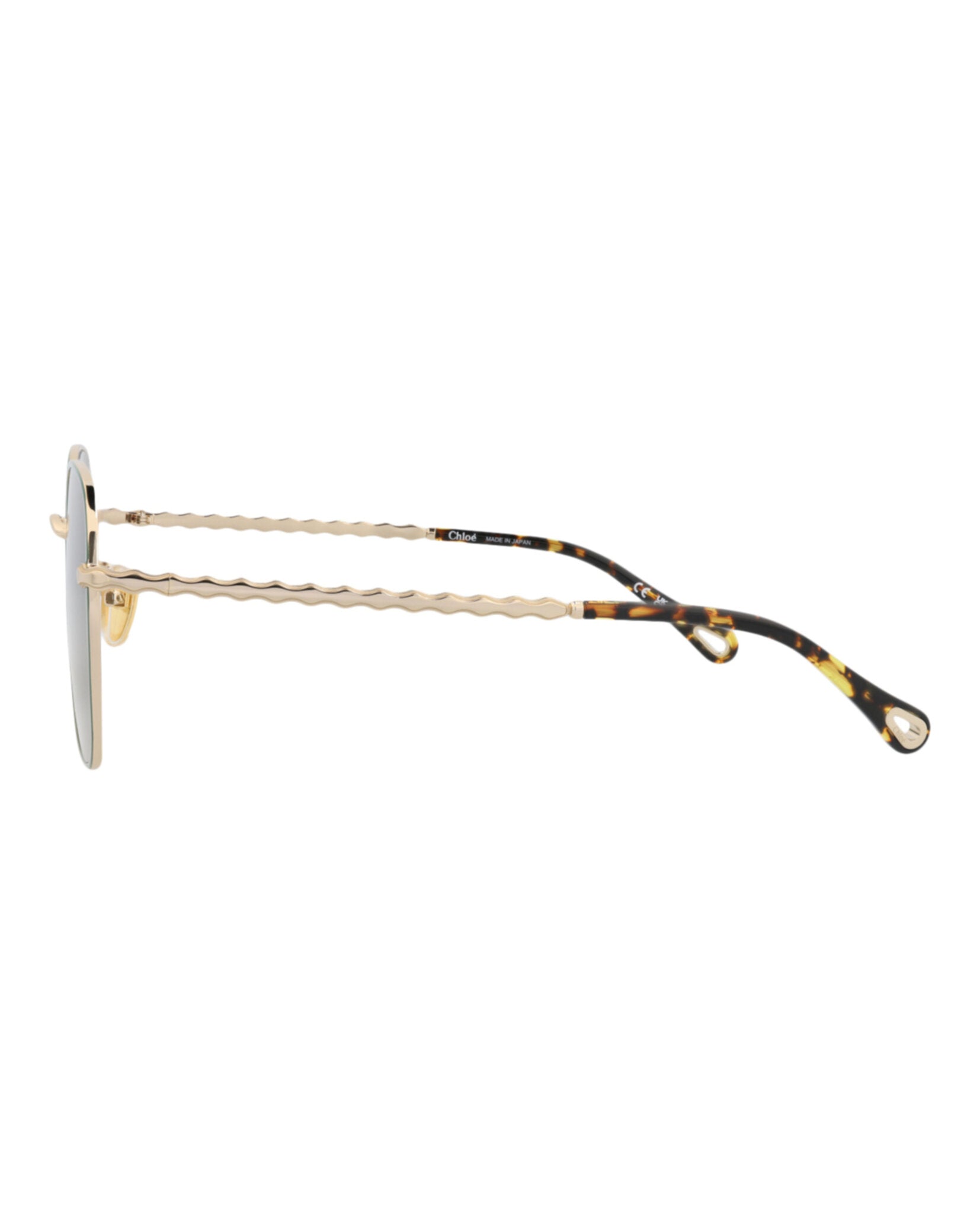Chloé Chloé Womens Square/Rectangle Gold Gold Green Fashion Designer Eyewear