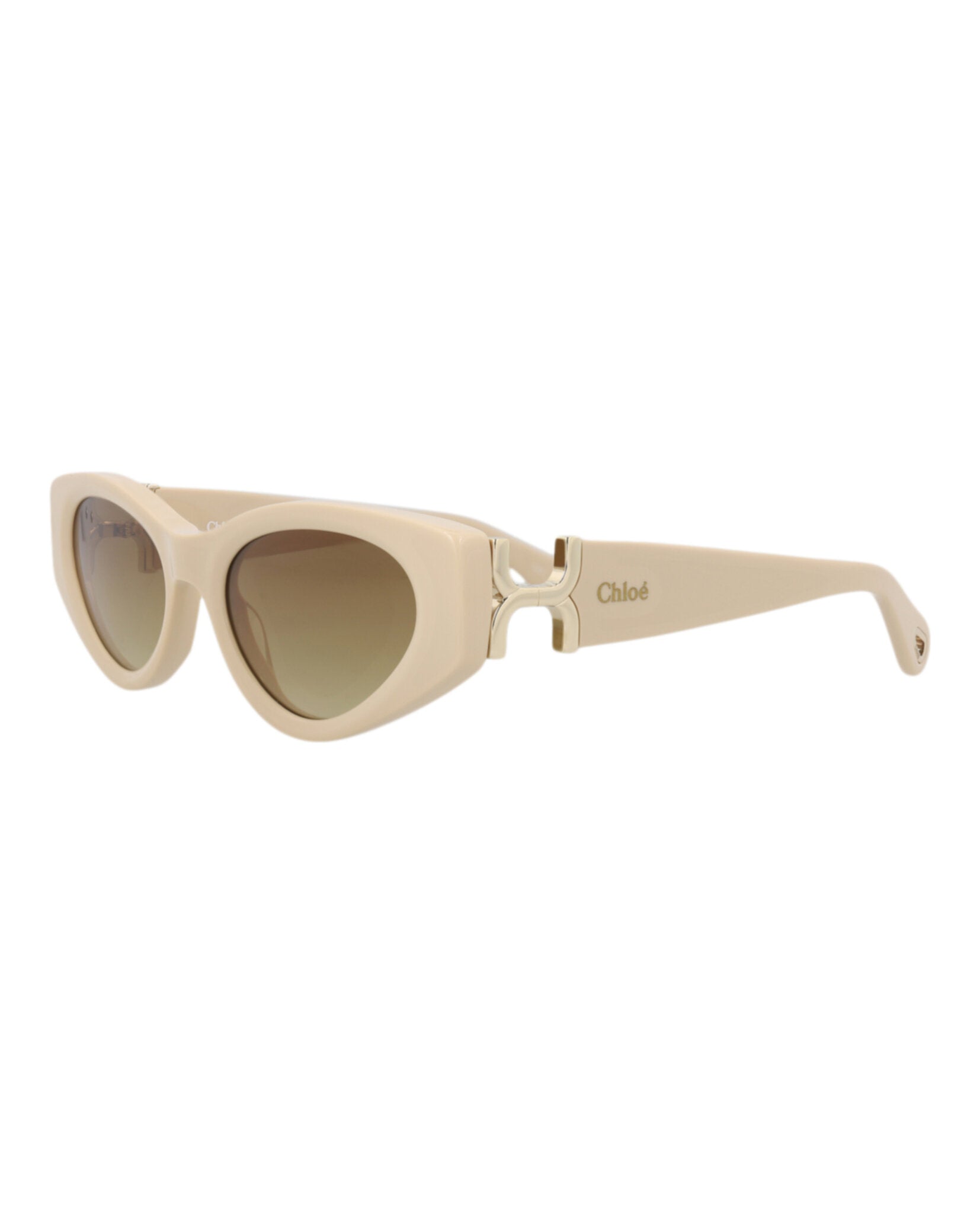Chloé Chloé Womens Cat Eye Ivory Ivory Brown Fashion Designer Eyewear