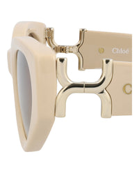 Chloé Chloé Womens Cat Eye Ivory Ivory Brown Fashion Designer Eyewear