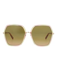 Chloé Chloé Womens Square/Rectangle Havana Orange Green Fashion Designer Eyewear