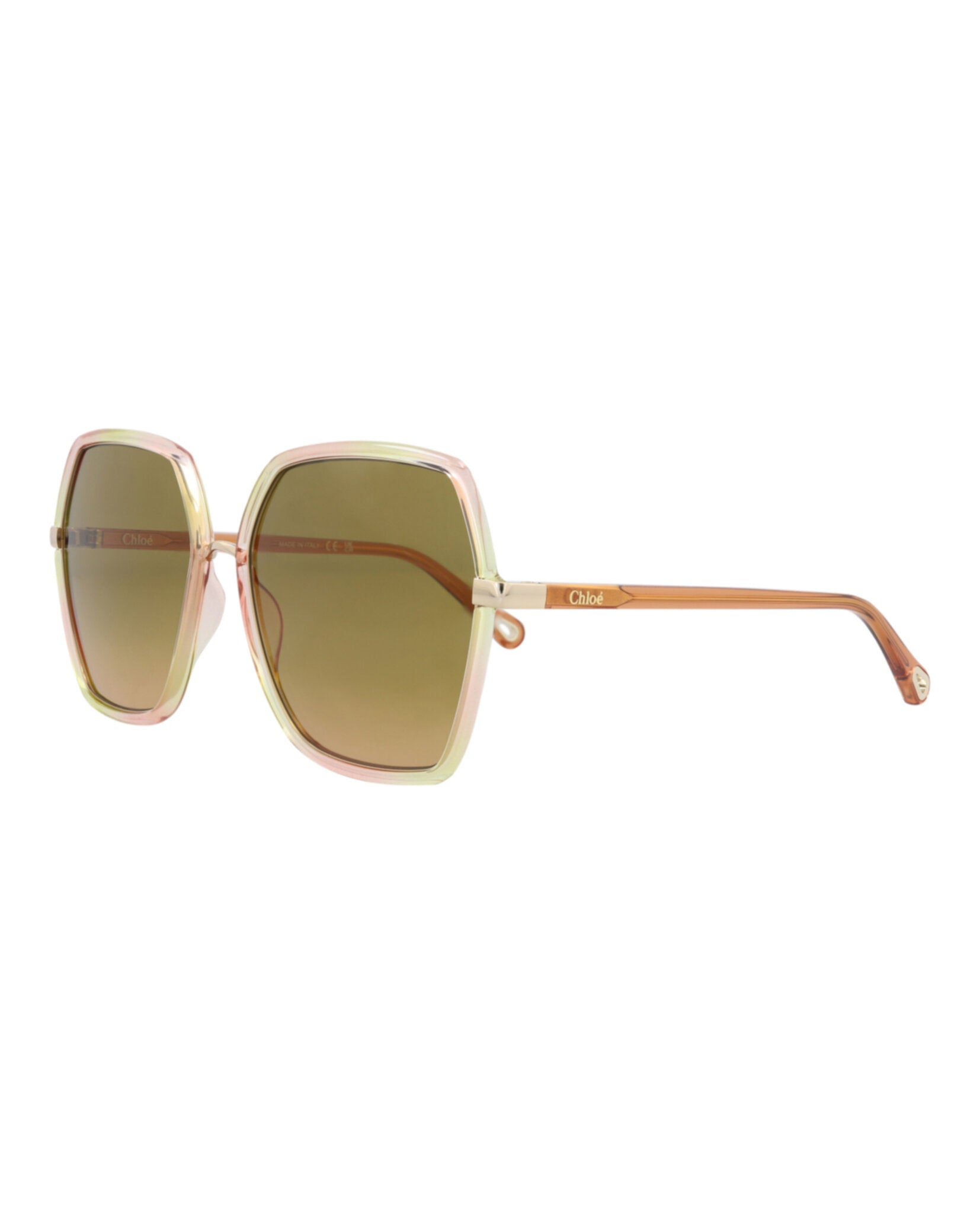 Chloé Chloé Womens Square/Rectangle Havana Orange Green Fashion Designer Eyewear