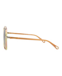 Chloé Chloé Womens Square/Rectangle Havana Orange Green Fashion Designer Eyewear