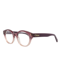 Chloé Womens Round/Oval Burgundy Burgundy Transparent Fashion Designer Eyewear